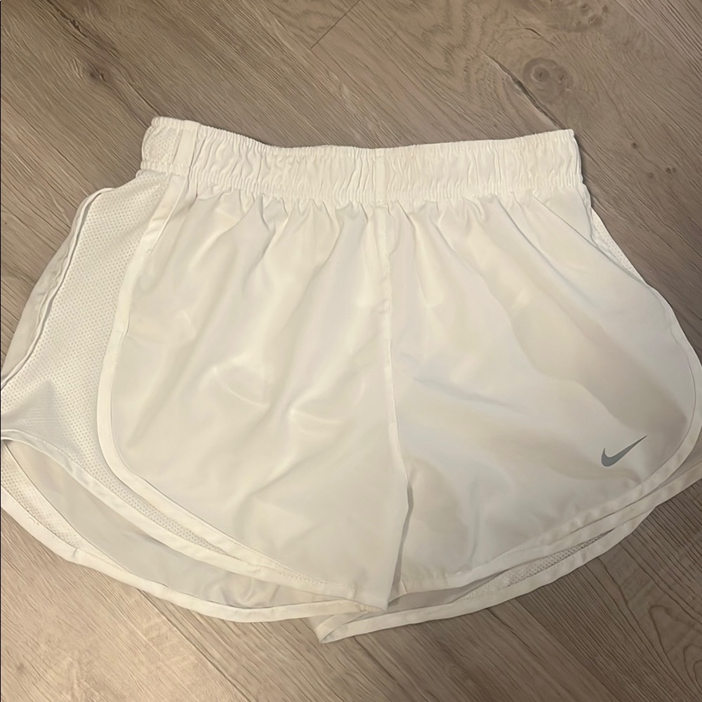 Nike White Athletic Shorts with Moisture-Wicking Fabric